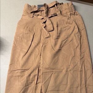 Banana Republic Tan wide leg pants with Tie Waist NWT!